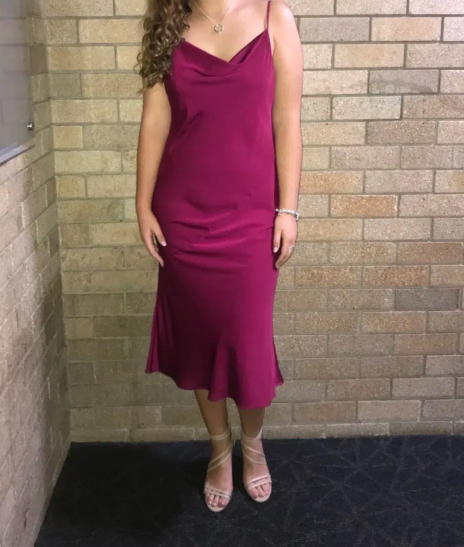 Shona Joy Sawyer Slip MIdi Dress Pink Size 14 photo 3