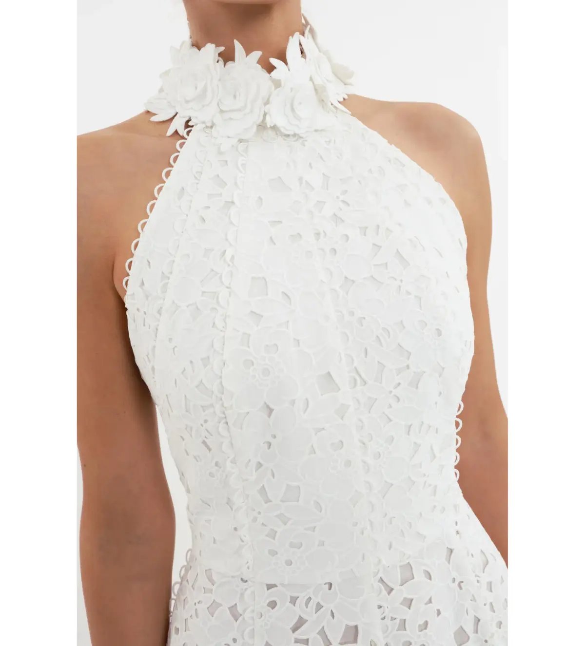Rebecca Vallance Nuvola Halter Midi Dress in Ivory Size AU 8 photo 4