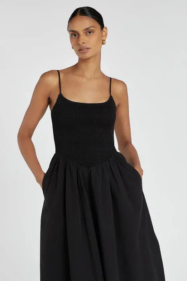 DISSH Milano Cotton Midi Dress Black Size 8 photo 4