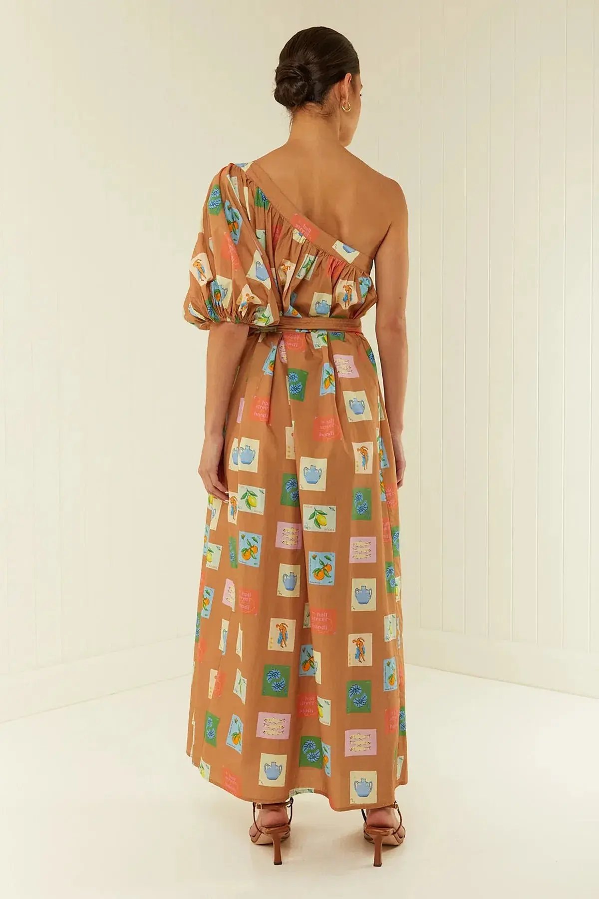 Palm Noosa Lotus Maxi Dress Brown Emblem Size 12 photo 3