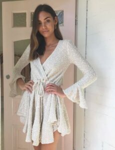 Shona Joy Aimee Frill Cuff Drawstring Mini Dress photo 3