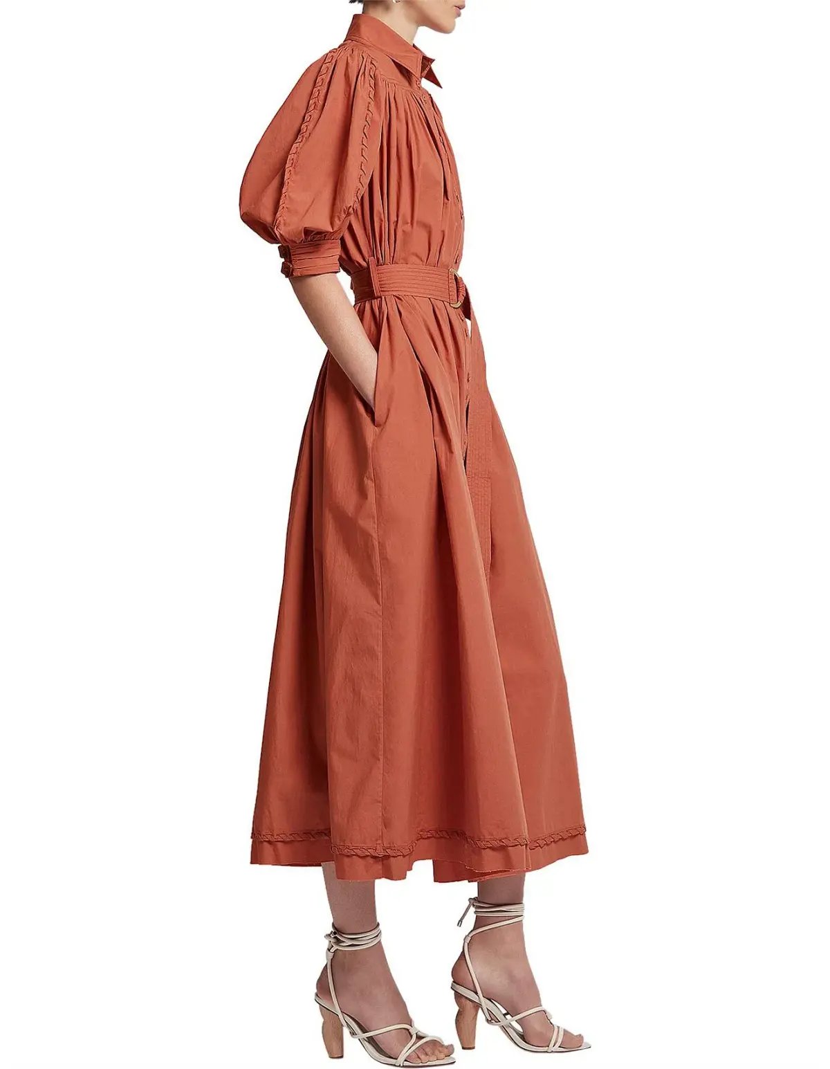 Aje Manifest Midi Dress Rust Size 10 photo 3