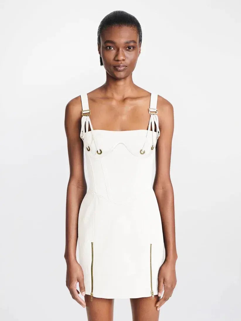Dion Lee Fan Lace Mini Dress In White Size 8 photo 2