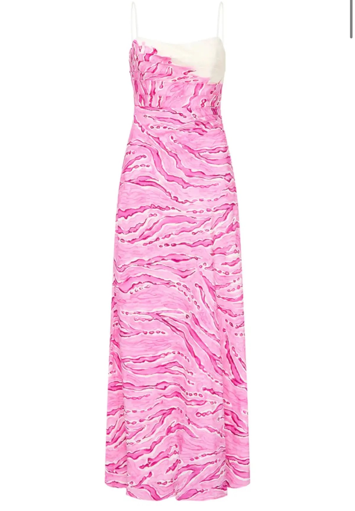 Aje Clarice Draped Maxi Dress in Pink and White Size 14 photo 3