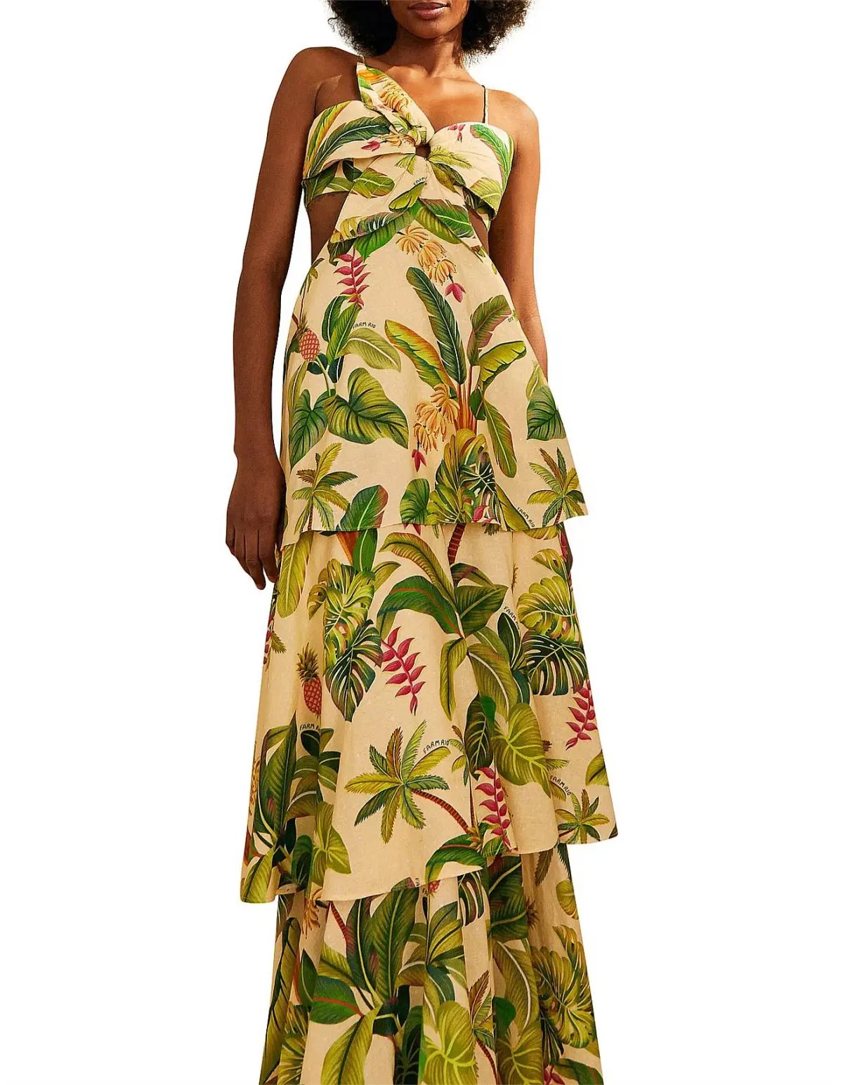 Farm Rio Fruit Forest Maxi Dress Sand/Print Size M / AU 10 photo 2
