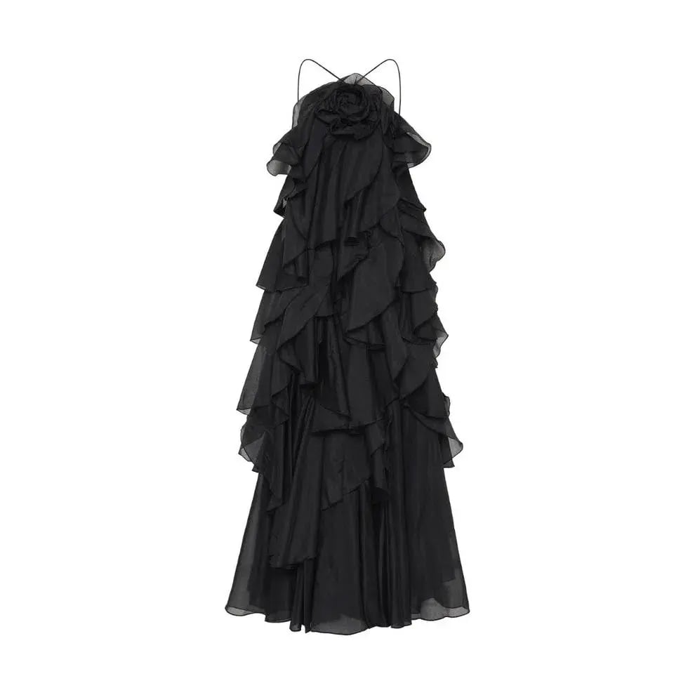 Aje Pandora Ruffled Dress Black Size 8 photo 3