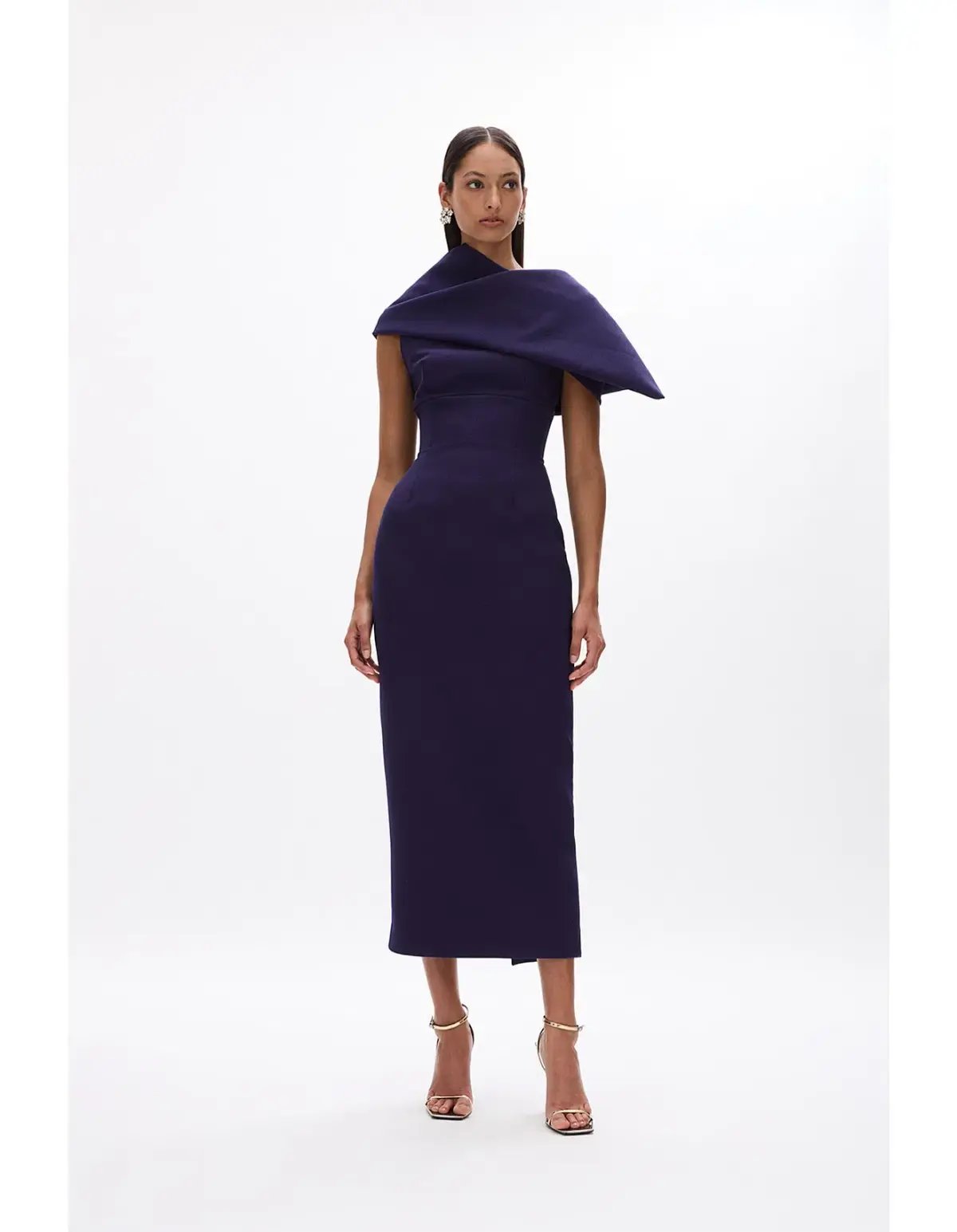 Rachel Gilbert Clara Midi Dress Dark Indigo Dark Purple Size 1 / Size AU 8 photo 3