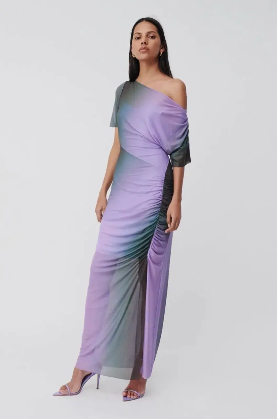 Suboo Olafur Dress Purple Multi Size L/Au 12 photo 2