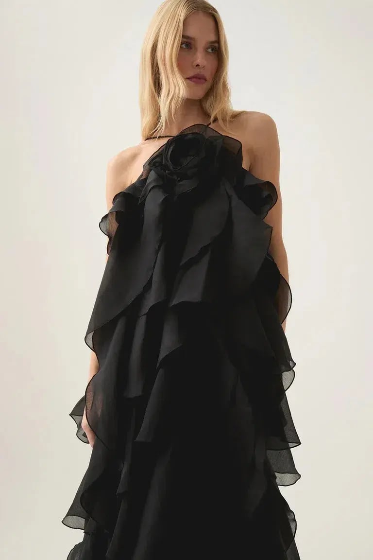Aje Pandorea Layered Maxi Dress Black Size AU 4 photo 2