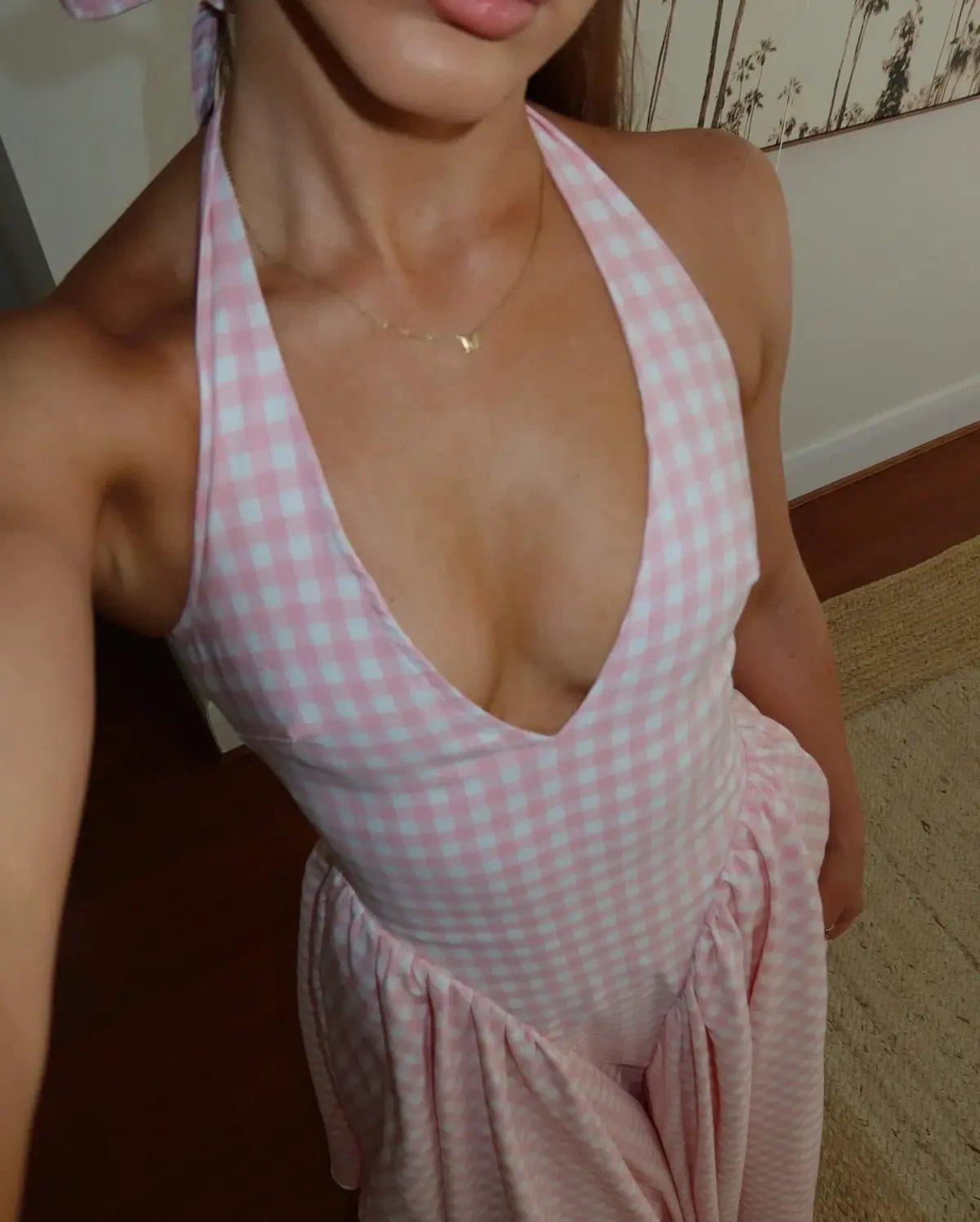 House of CB Marilyn Gingham Halter Midi Sundress Strawberry Shortcake Size S / AU 8 photo 3