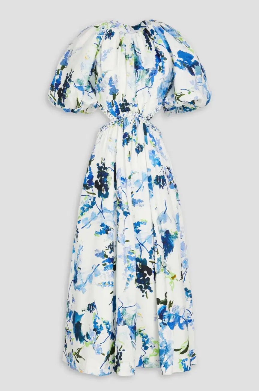 Aje Capucine Floral Print Linen Blend Midi Dress, Size XXS. photo 3