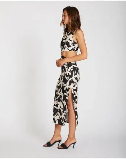 Lover Margot Linen Midi Dress Floral Size 10 photo 3