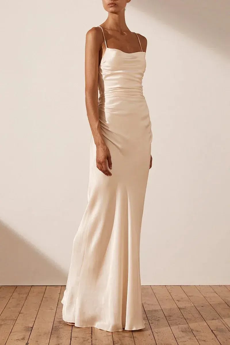 Shona Joy La Lune Lace Back Maxi Dress Cream Size 14 photo 2
