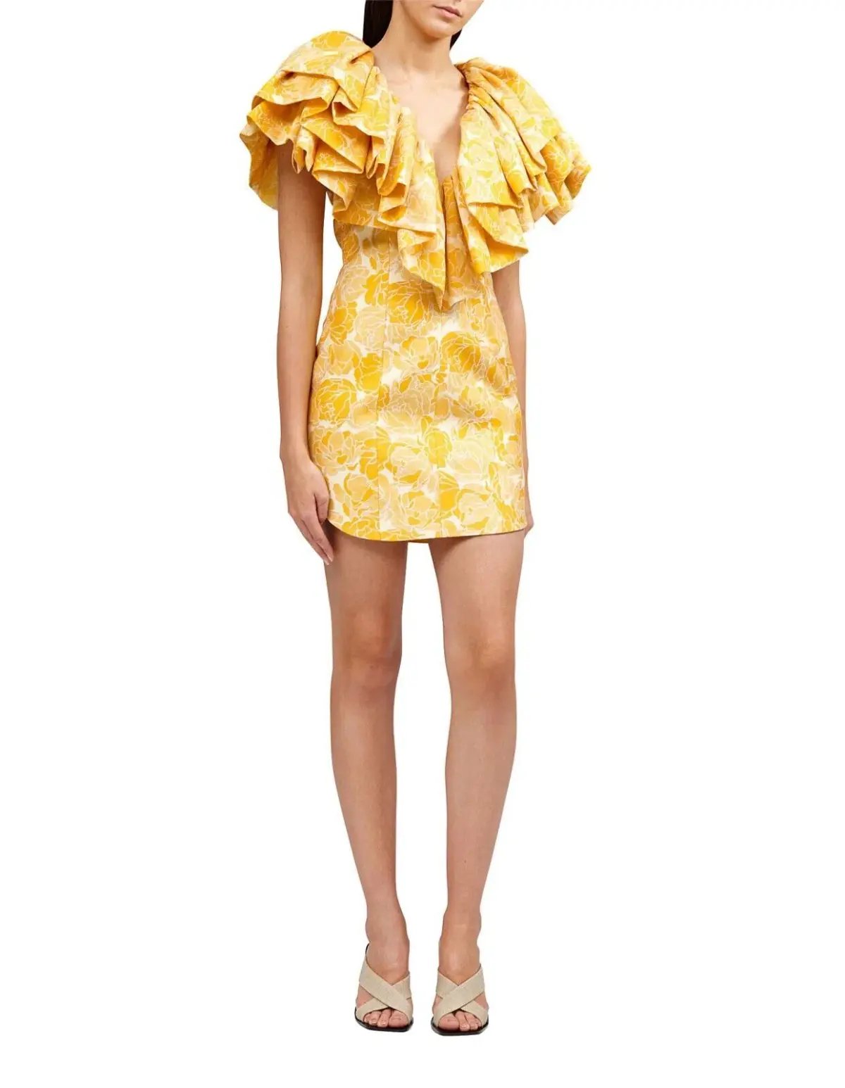 Acler Beston Mini Dress Yellow Size 8 photo 3