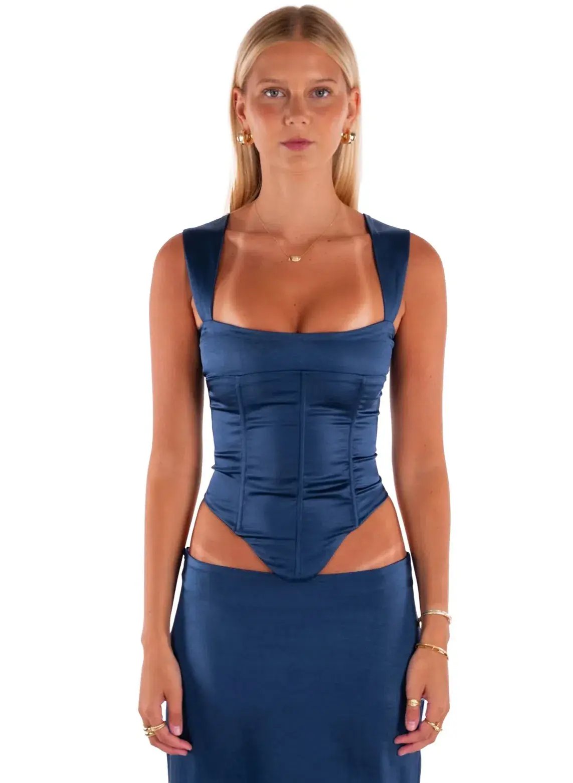 I Am Delilah Valarie Corset And Maxi Skirt Set Midnight Size 8 photo 2