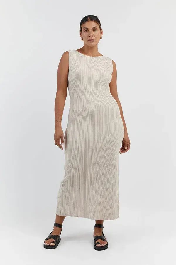 Dissh Sienna Knit Midi Dress Stone Size S / AU 8 photo 4