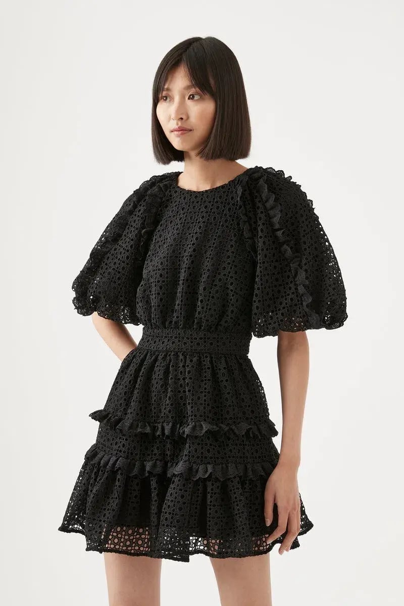 Aje Aveline Broderie Mini Dress Black Size 12 photo 2