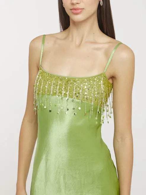 Asta Resort Yasmin Hand Beaded Mini Dress in Chartreuse Size Small / AU 8 photo 2