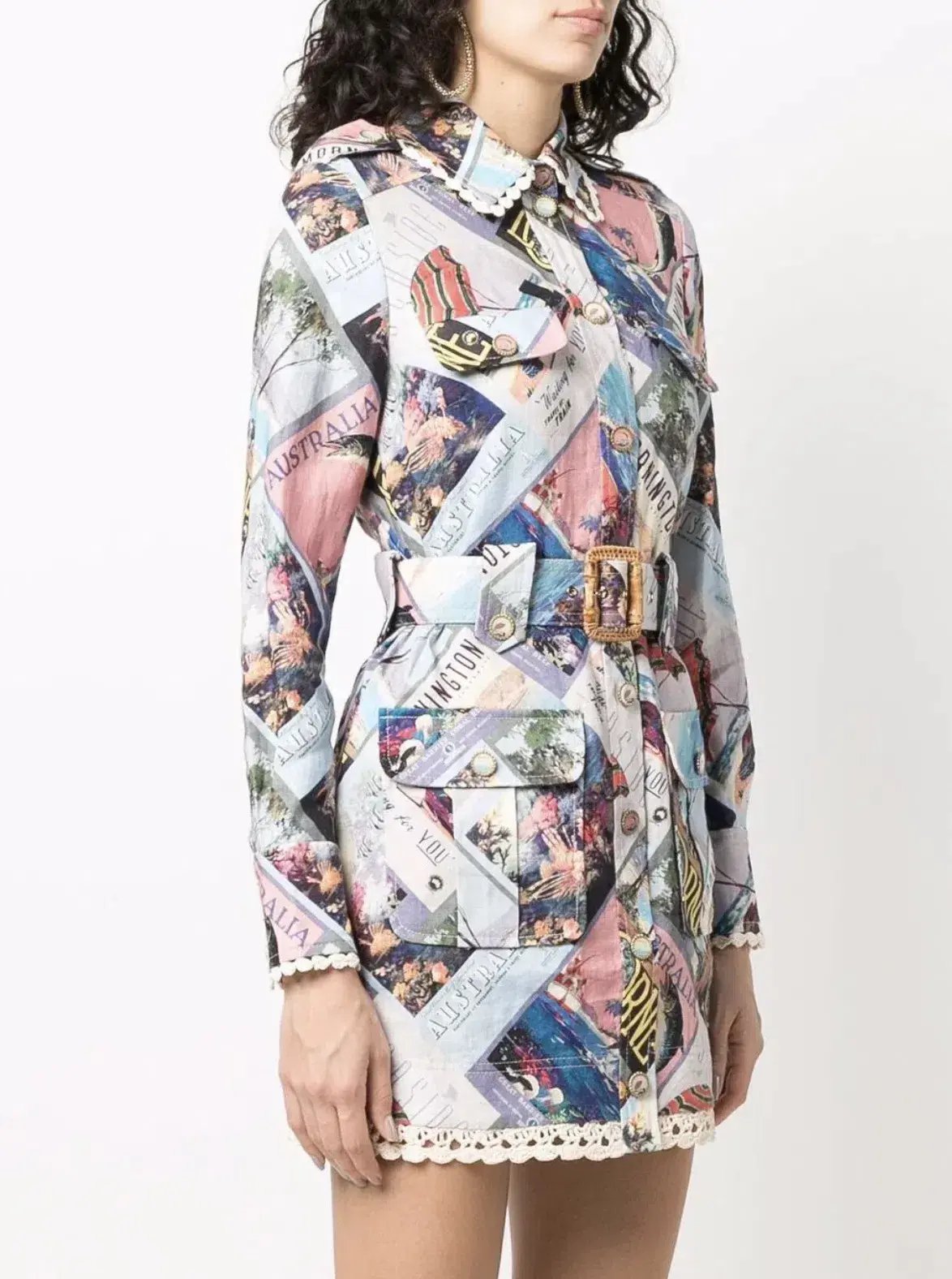 Zimmermann Postcard Shirt Mini Dress Print Size 0 photo 2