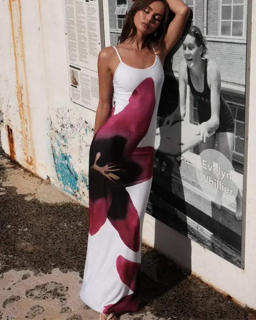 With Harper Lu Slip Dress Pearl Lily Floral Size 10 photo 3