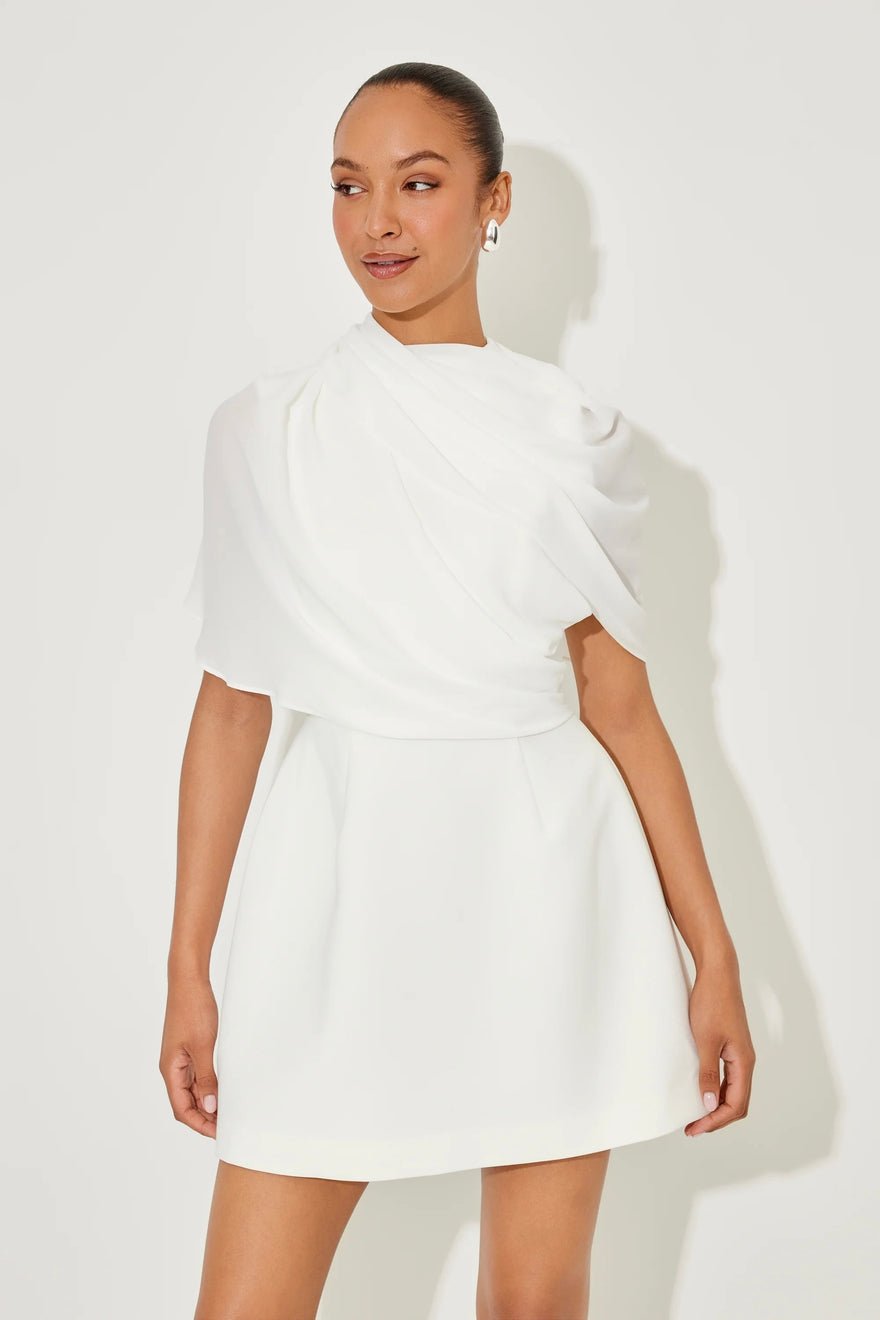 Odd Muse The Ultimate Muse Gathered Mini Dress - White photo 3