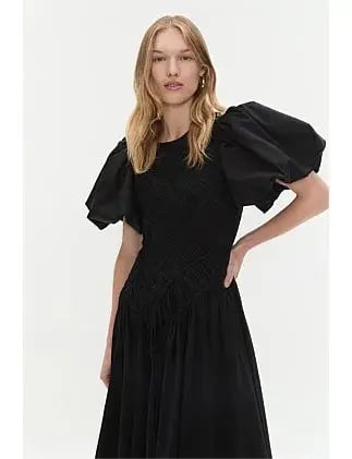 AJE Wisteria Midi Dress Black  Size 10 photo 2