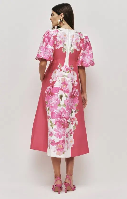 AJE Overflow Knotted Midi Dress Rosa bold Size 8 photo 2