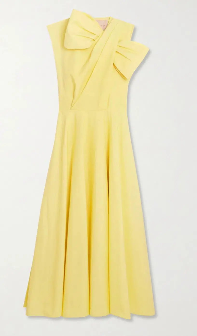 Roksanda Brigitte Midi Dress Yellow Size 14 photo 3