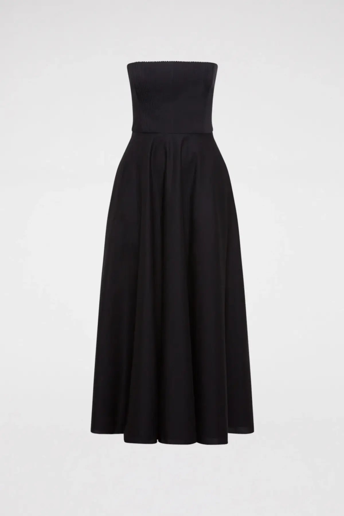 Scanlan Theodore Crepe Knit Cotton Strapless Dress Black Size 8 photo 3
