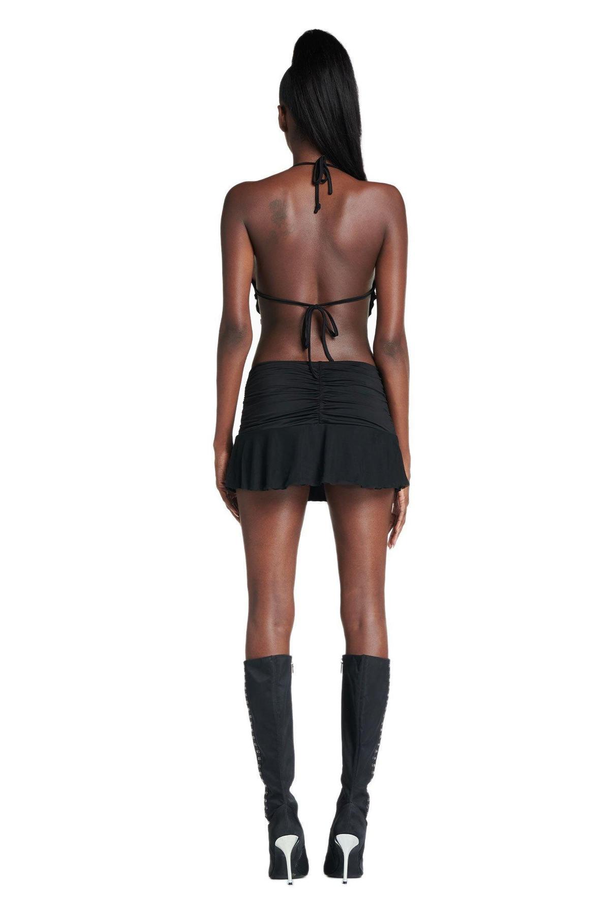 I. AM. GIA Circe Crop Top & Skirt Set Black Size Small photo 4