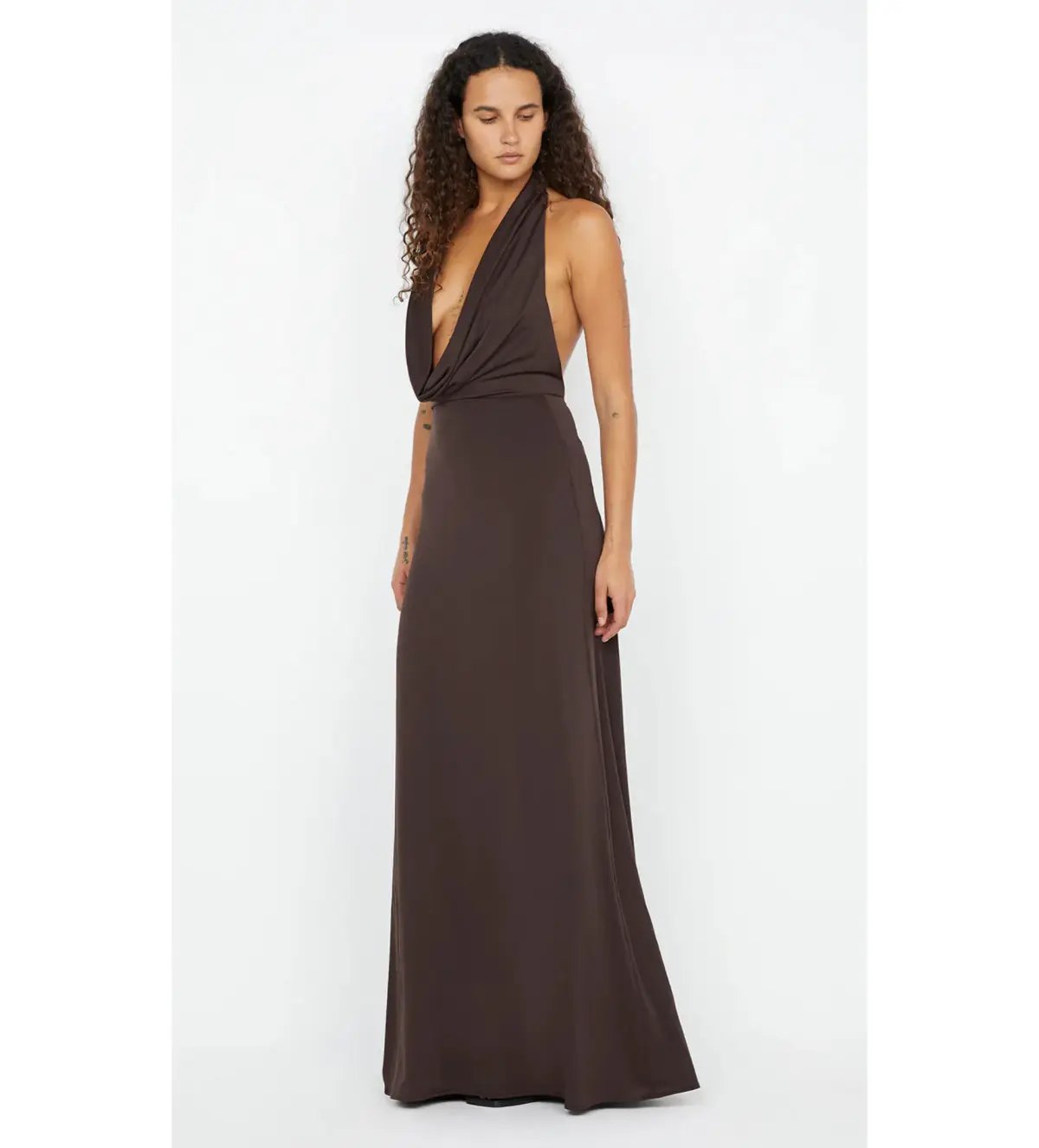 Bec & Bridge Nessie Cowl Maxi Dress in Chocolate Brown Size 6 photo 3