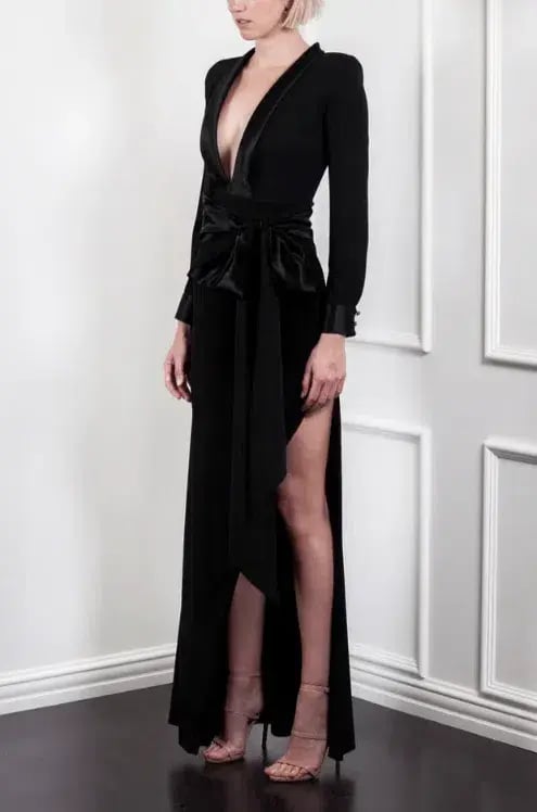 Ae'lkemi Mersin Tuxedo Gown Black Size 8 photo 4