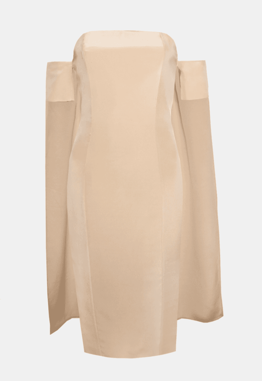 Misha Giselle Silk Dress Cream Size 10 photo 5