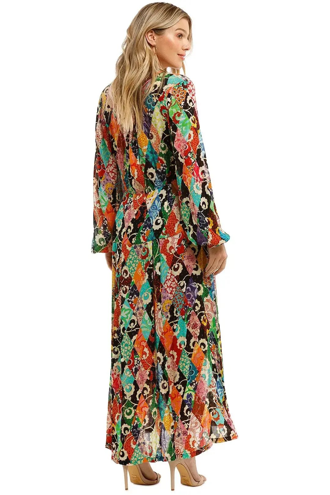Rixo Autumn Patchwork Midi Dress, Size M photo 3