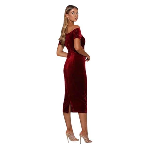 Elle Zeitoune French Velvet Dress - Wine photo 2