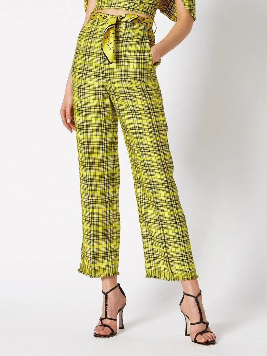 Scanlan Theodore Pants Yellow Check Size AU 8 photo 2