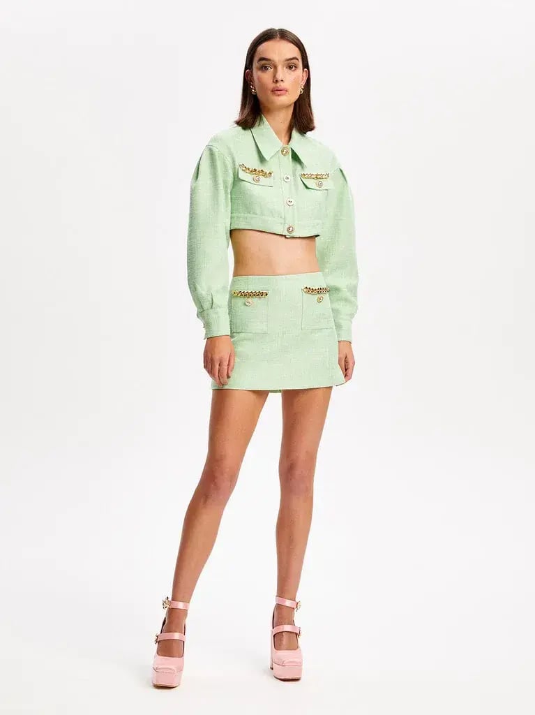 Alice McCall Catalina Jacket and Mini Skirt Set Lime Cream Size 10 photo 2