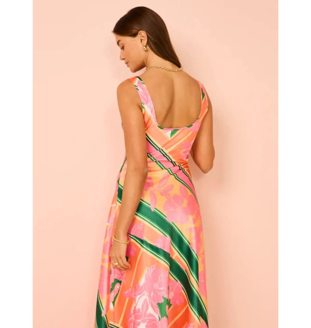 By Nicola Beneath The Stars Bias Cut Slip Dress in Rio Floral Size AU 16 photo 4