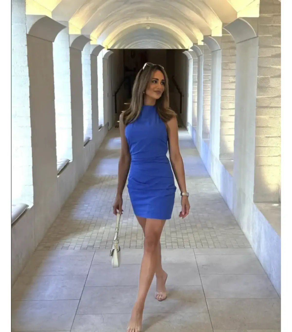 Sir the Label Sol Halter Mini Dress Cobalt Size 10 photo 4