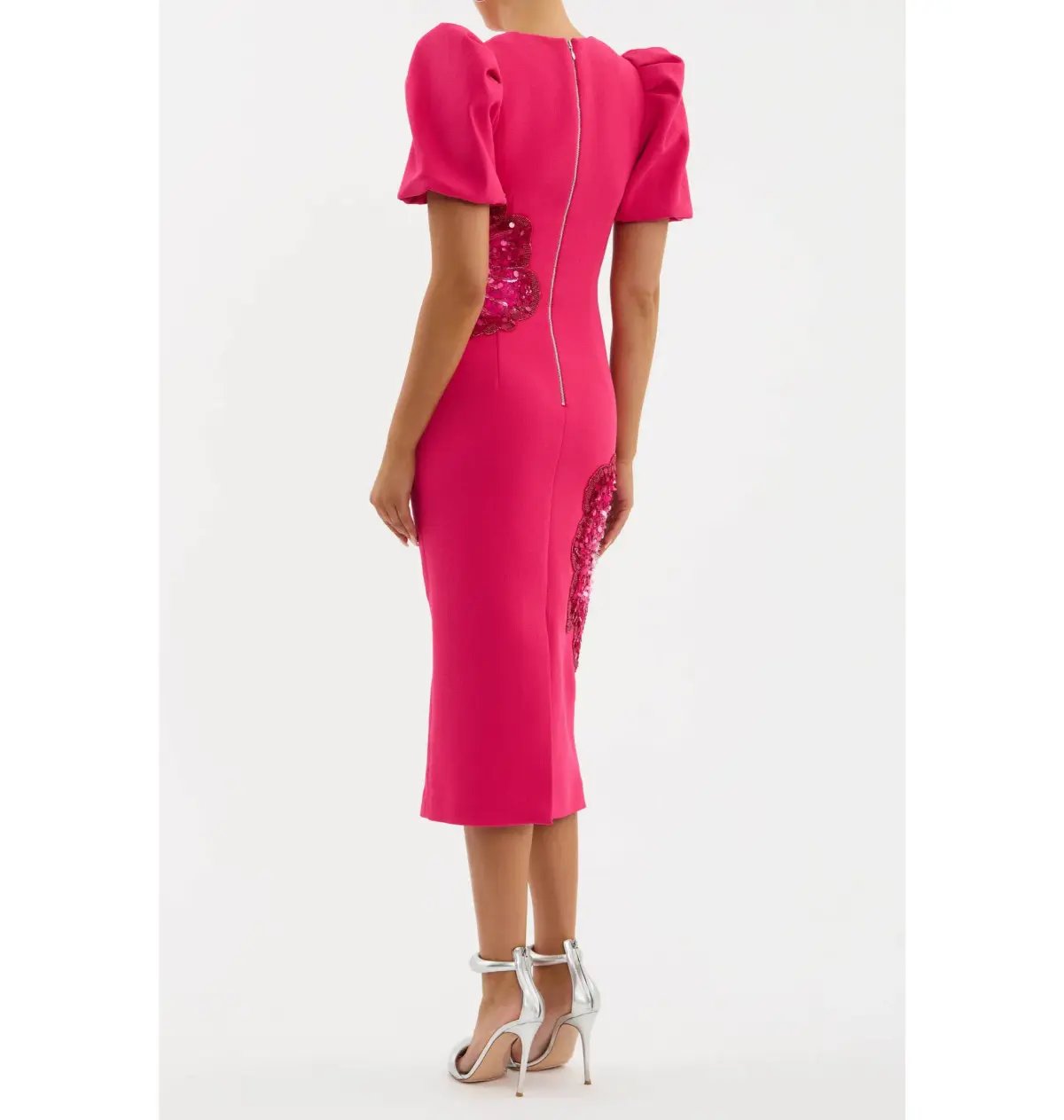 Rebecca Vallance Layana Midi Dress in Raspberry Size AU 12 photo 3