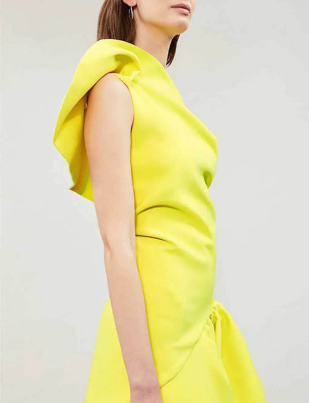 Maticevski Enfanta Crepe One Shoulder Mini Dress Yellow Size 12 photo 2