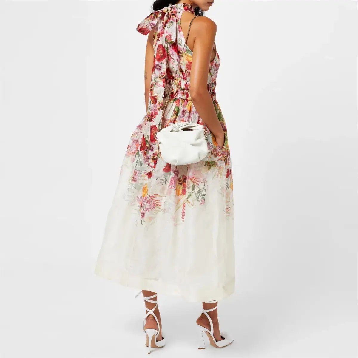 Zimmermann The Wonderland Halter Dress in Elka Poppy Ivory Print Size 1 /Au 10 photo 5