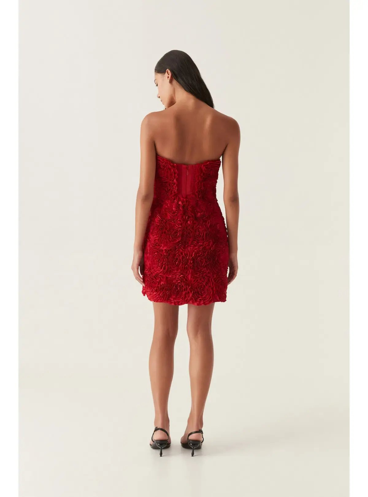 Aje Gazer Rosette Mini Dress Scarlet Red Size AU 6 photo 3