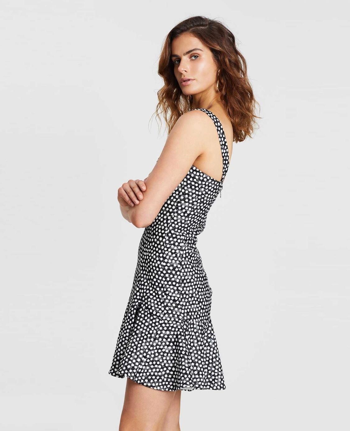 By Johnny Spotty Dotty Hem Mini Dress Size 14 photo 3