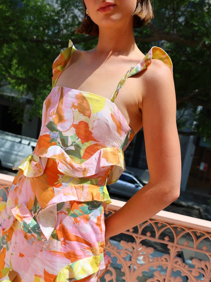 By Nicola - Emiliano Frill Maxi Dress In Floral Confetti photo 4