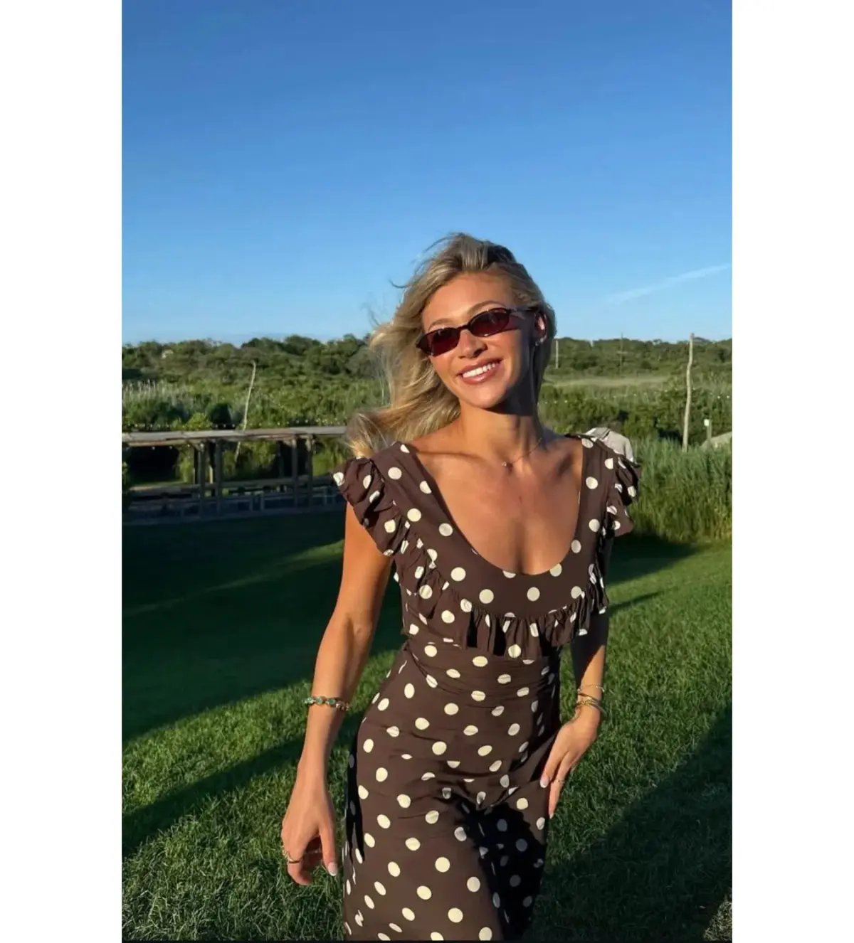 Design by Si Luna Maxi Dress Polka Dots Brown/Yellow Size AU 12 photo 6