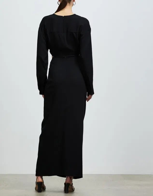 Christopher Esber Ruched Disconnect Shirt Dress Black Size 10 / M photo 3