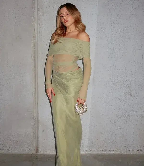 Benni Yasmin Maxi Dress Pistachio Size AU 8 photo 5