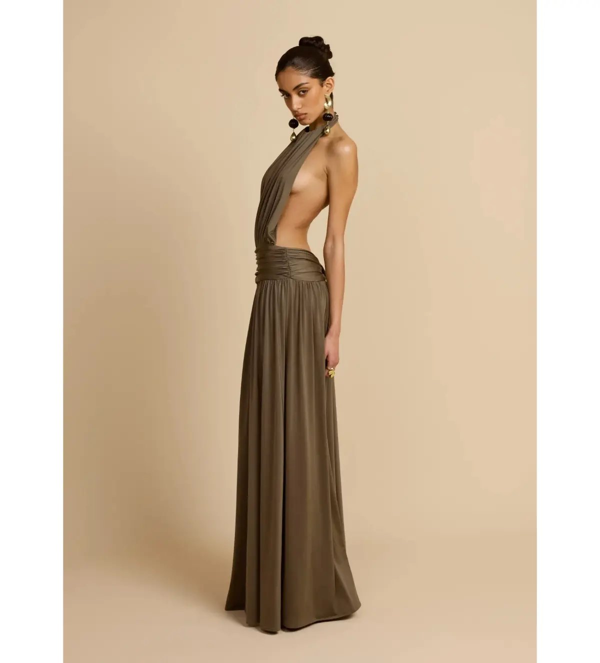 Arcina Ori Santina Maxi Dress Khaki Size M AU 10 photo 2