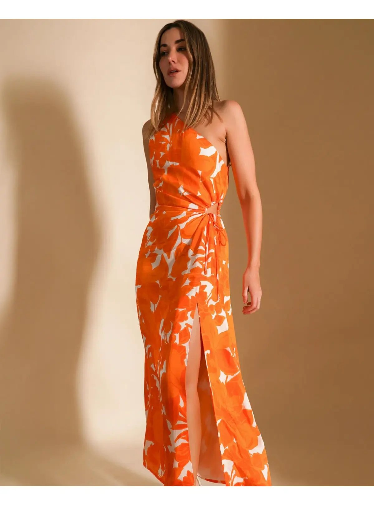 Lover Marigold One Shoulder Midi Dress Print Size AU 8 photo 2